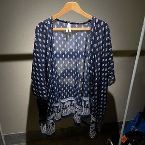 Sheer elephant print cover up